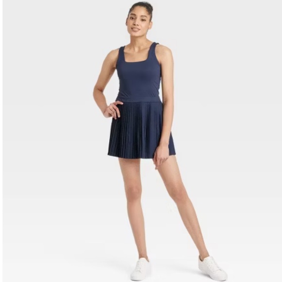 All In Motion Navy Pleated Active Dress - Picture 1 of 10